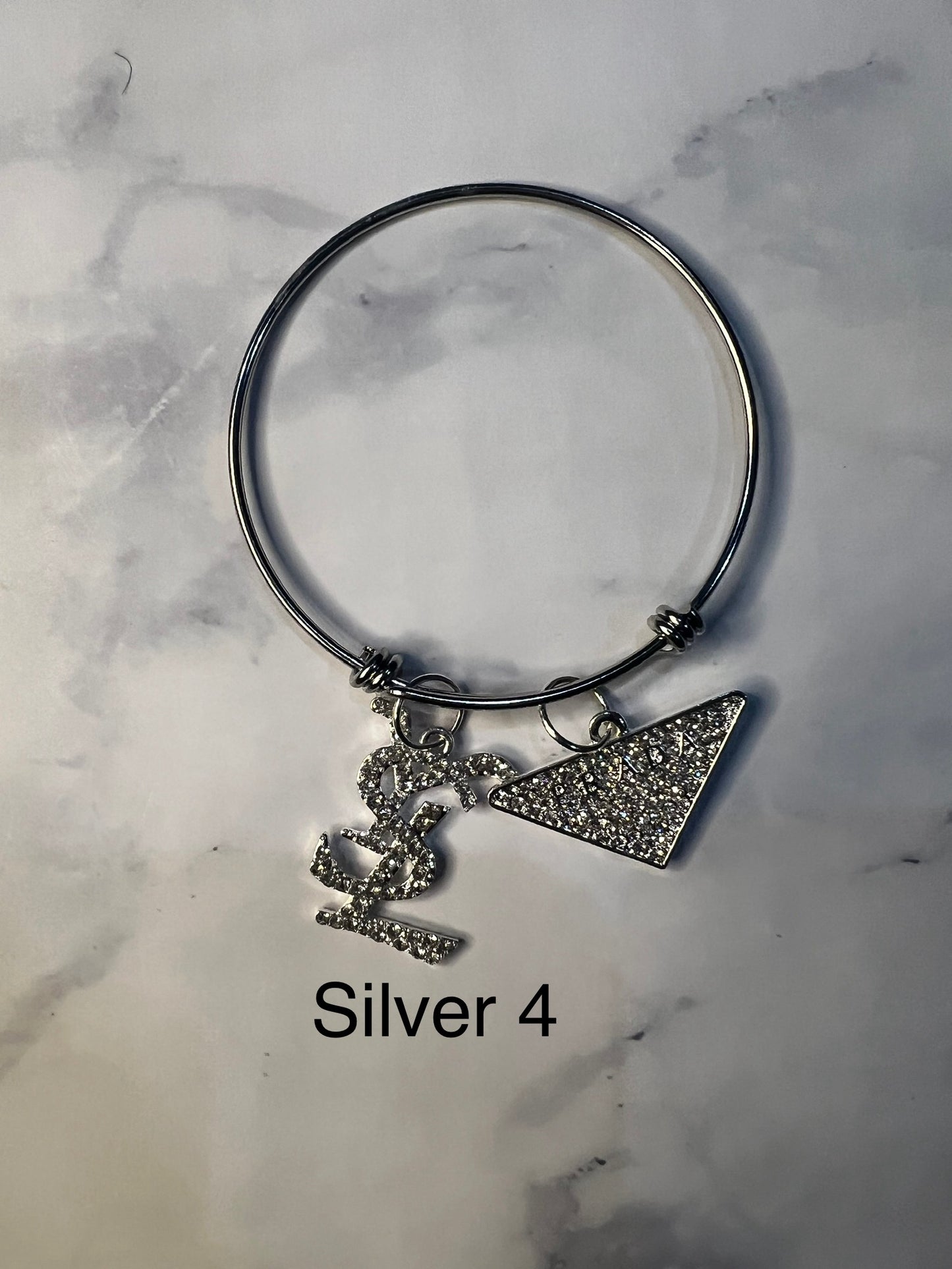 Silver Designer Inspired Bangles -Write selection in the name box please.