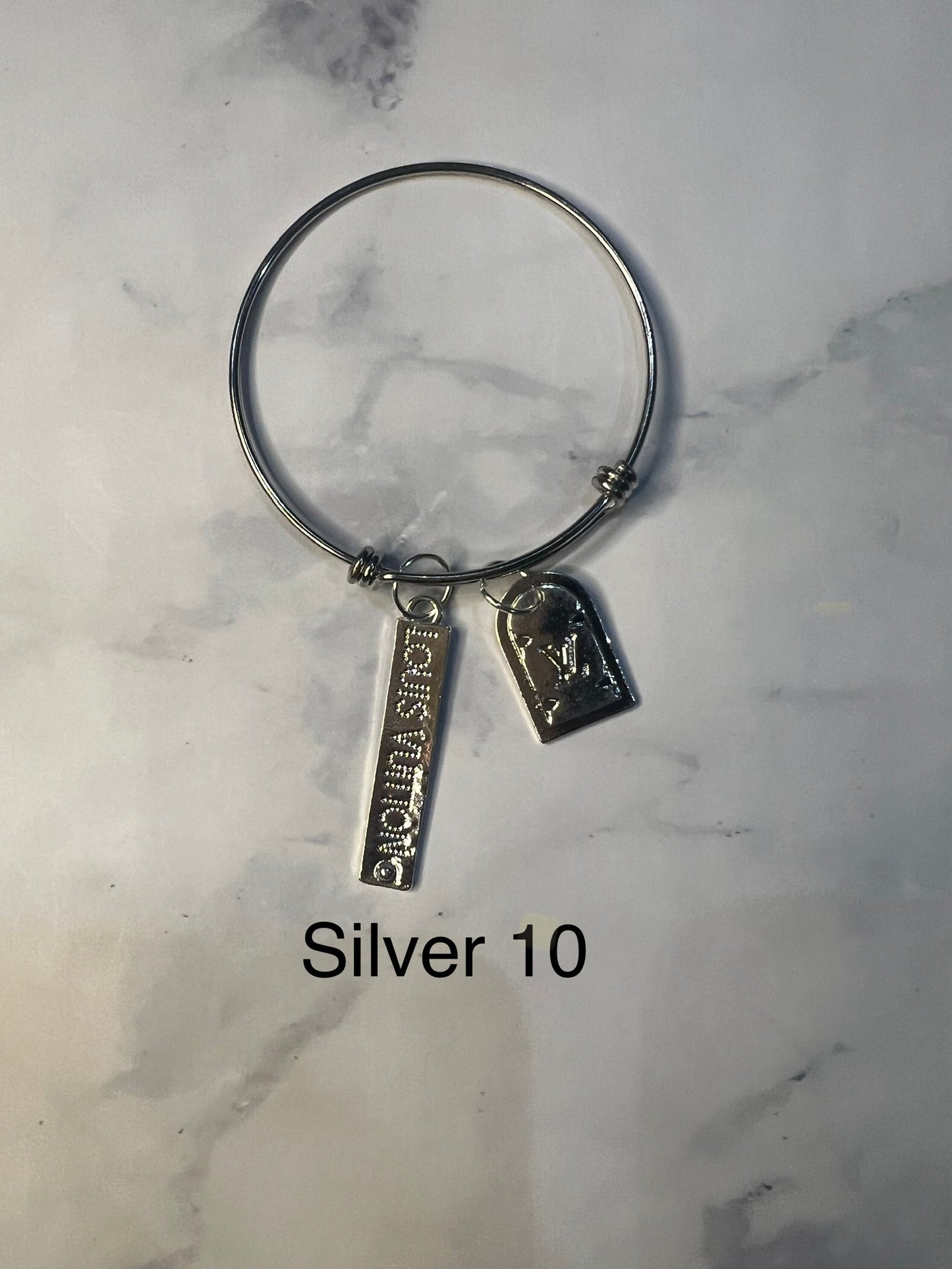 Silver Designer Inspired Bangles -Write selection in the name box please.