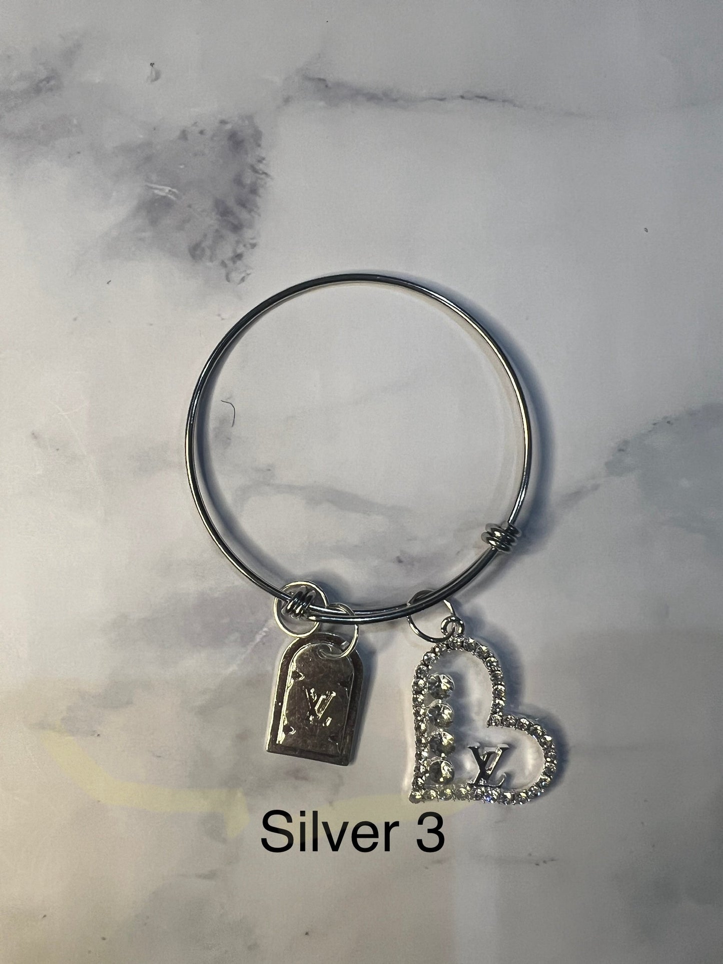 Silver Designer Inspired Bangles -Write selection in the name box please.