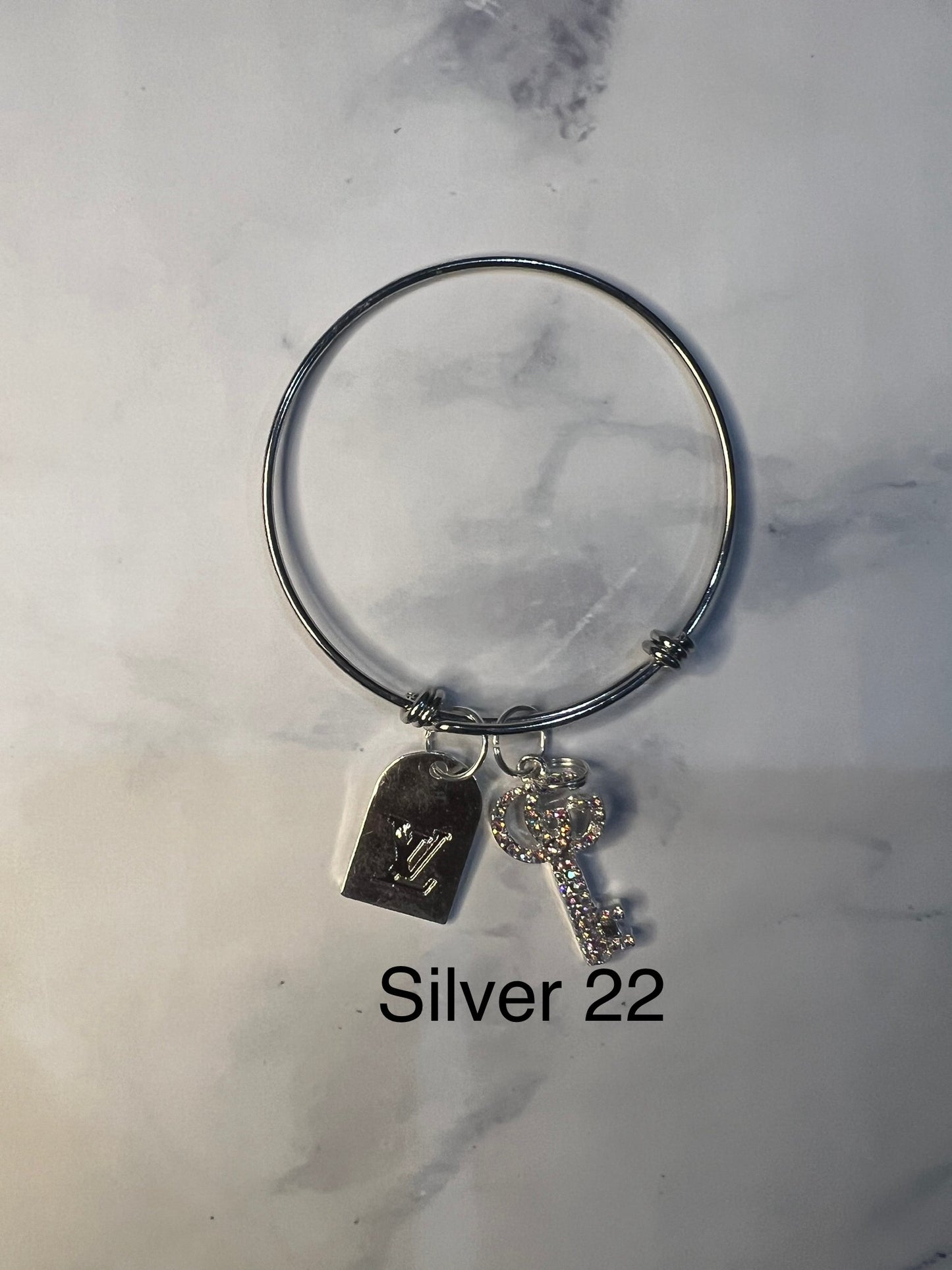 Silver Designer Inspired Bangles -Write selection in the name box please.