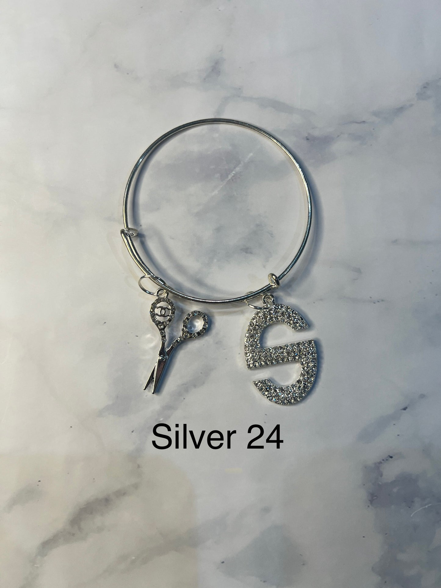 Silver Designer Inspired Bangles -Write selection in the name box please.