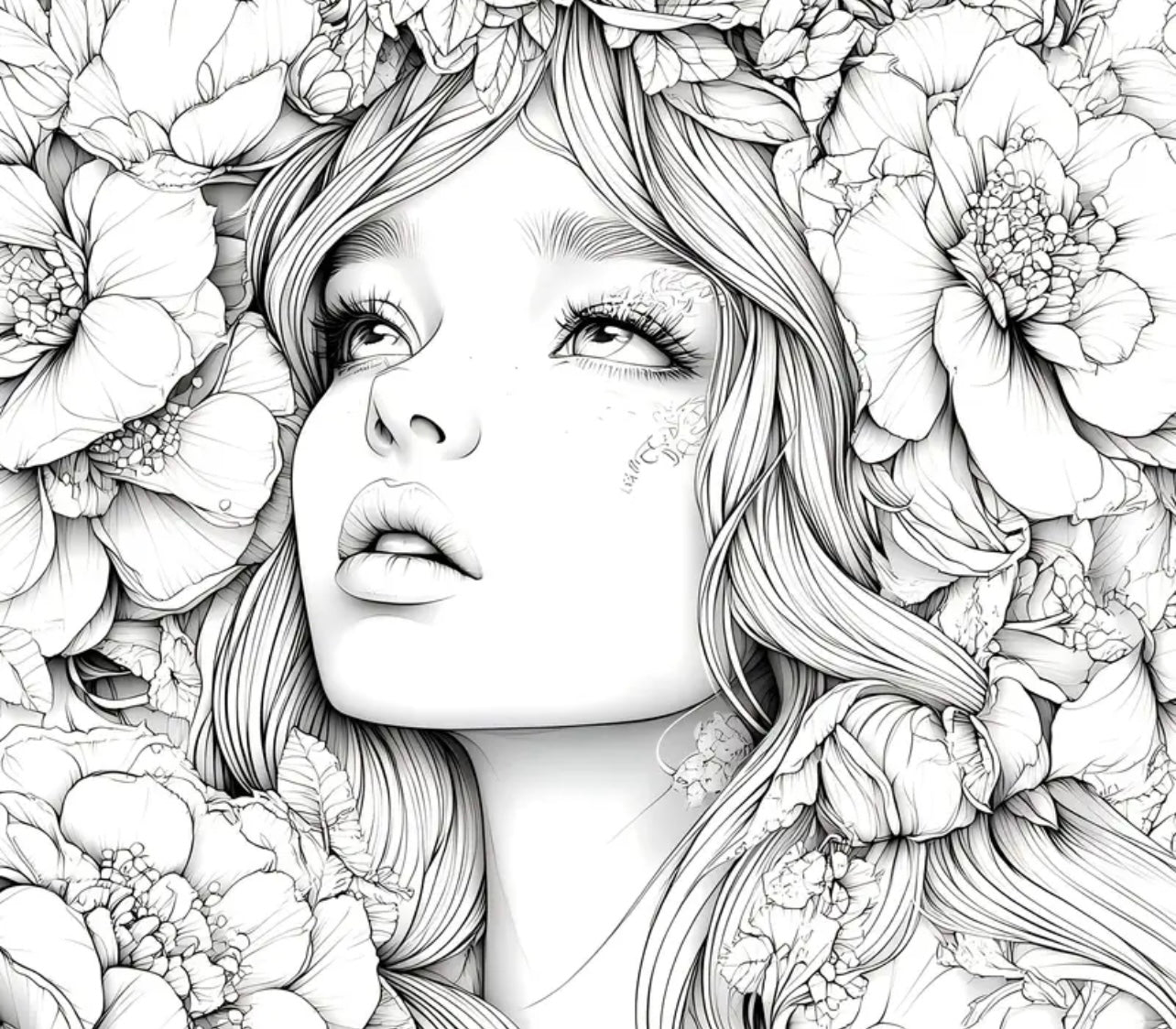 Flower Girls Coloring Book