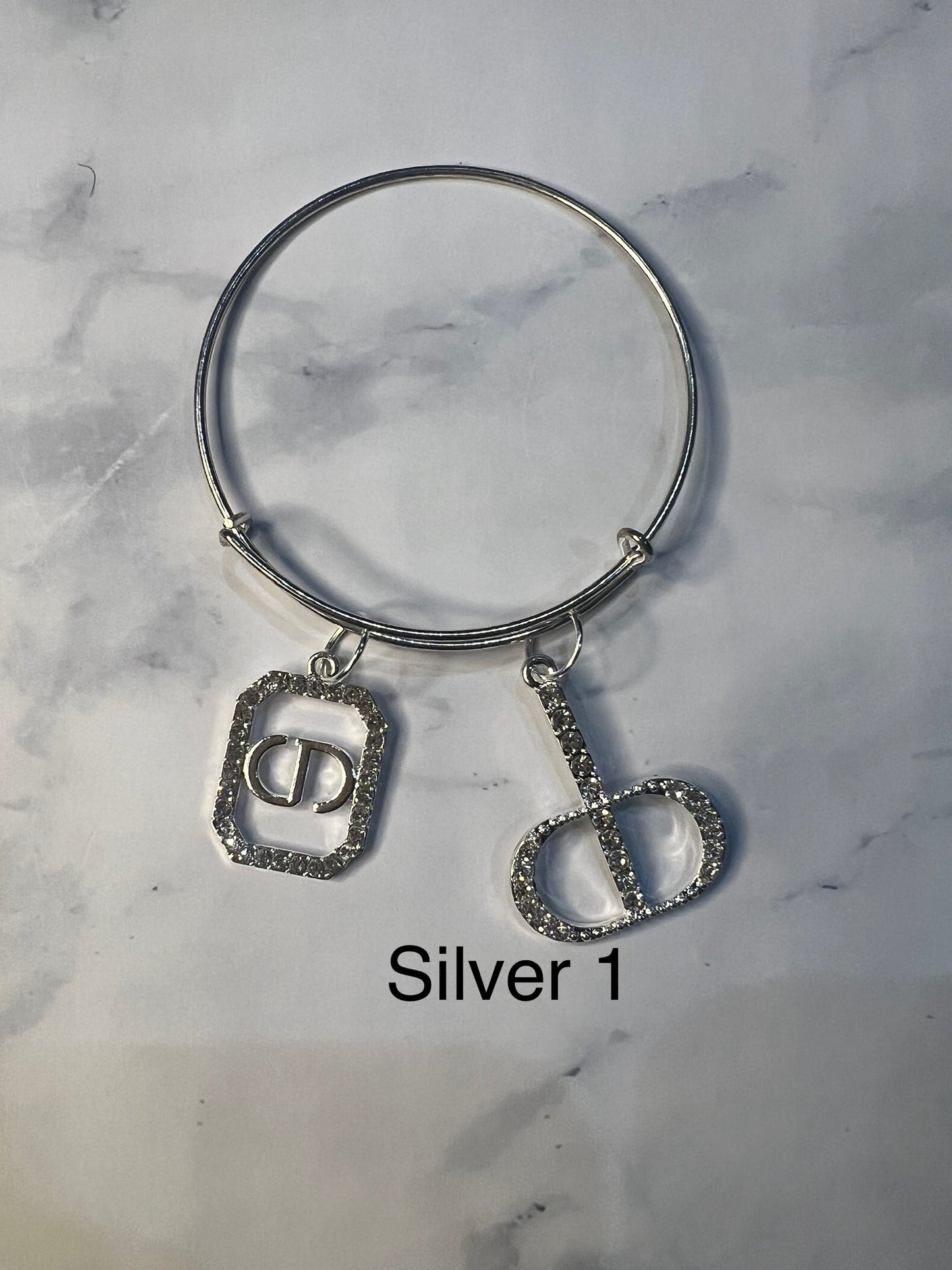 Silver Designer Inspired Bangles -Write selection in the name box please.