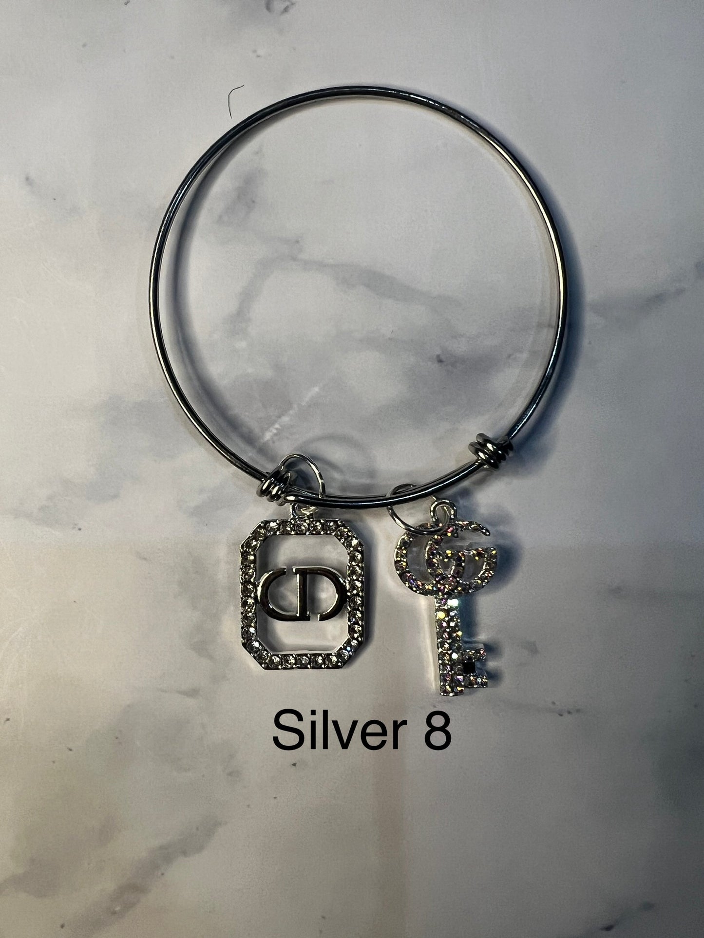 Silver Designer Inspired Bangles -Write selection in the name box please.