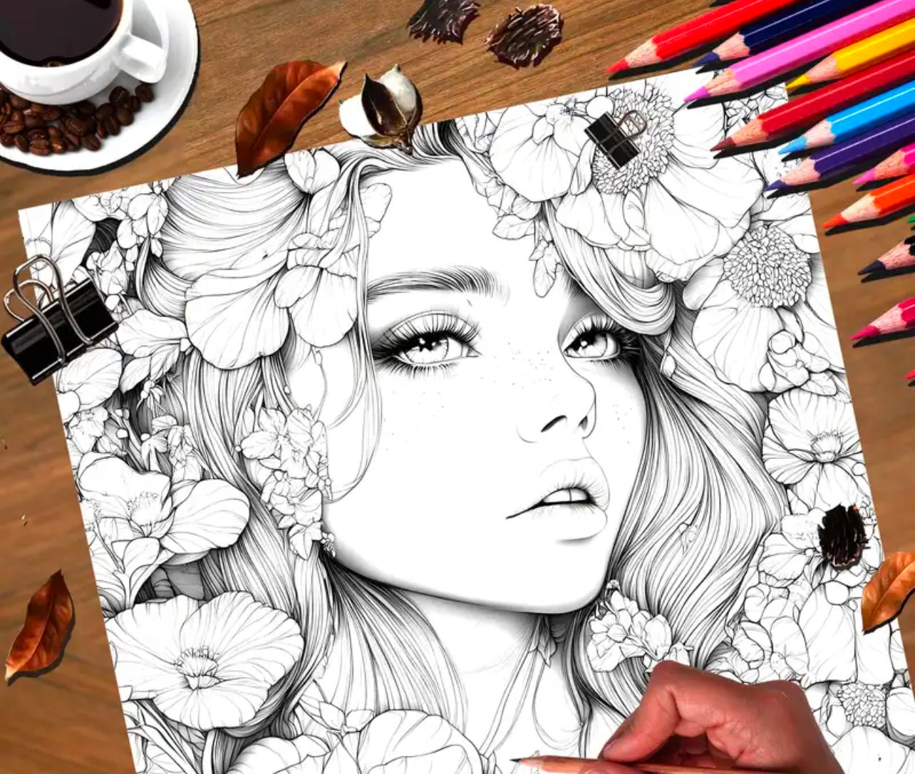 Flower Girls Coloring Book