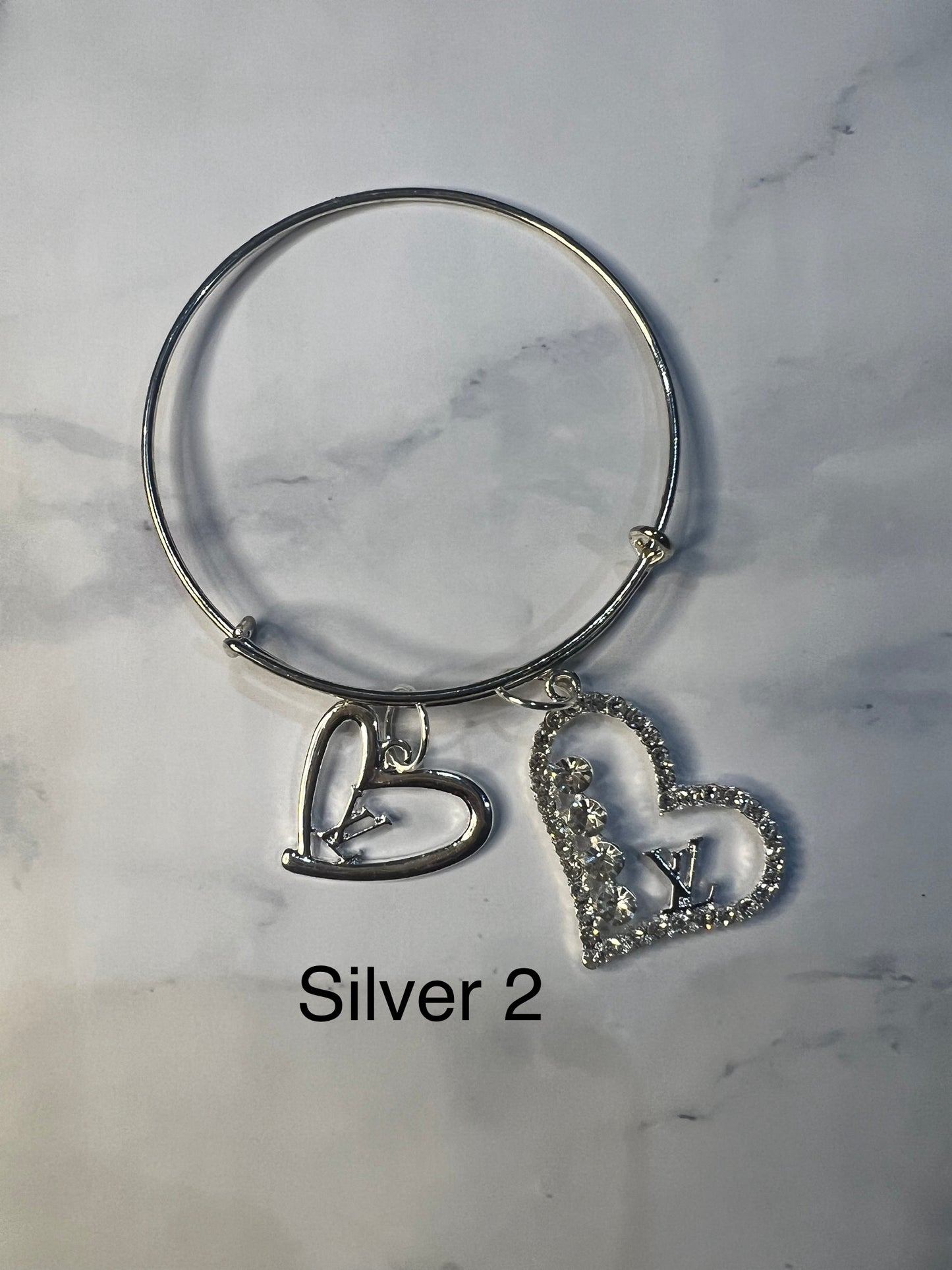 Silver Designer Inspired Bangles -Write selection in the name box please.
