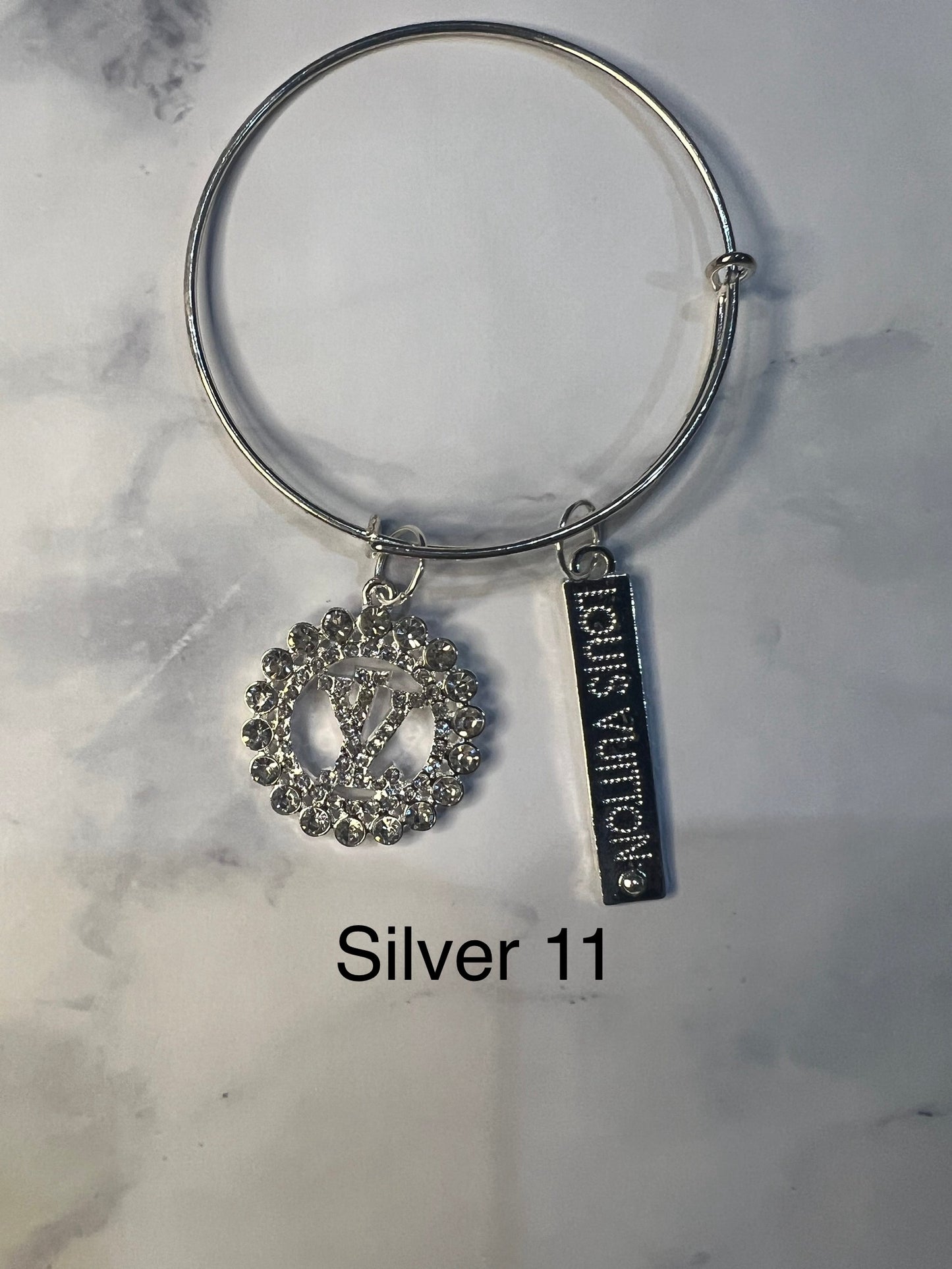 Silver Designer Inspired Bangles -Write selection in the name box please.