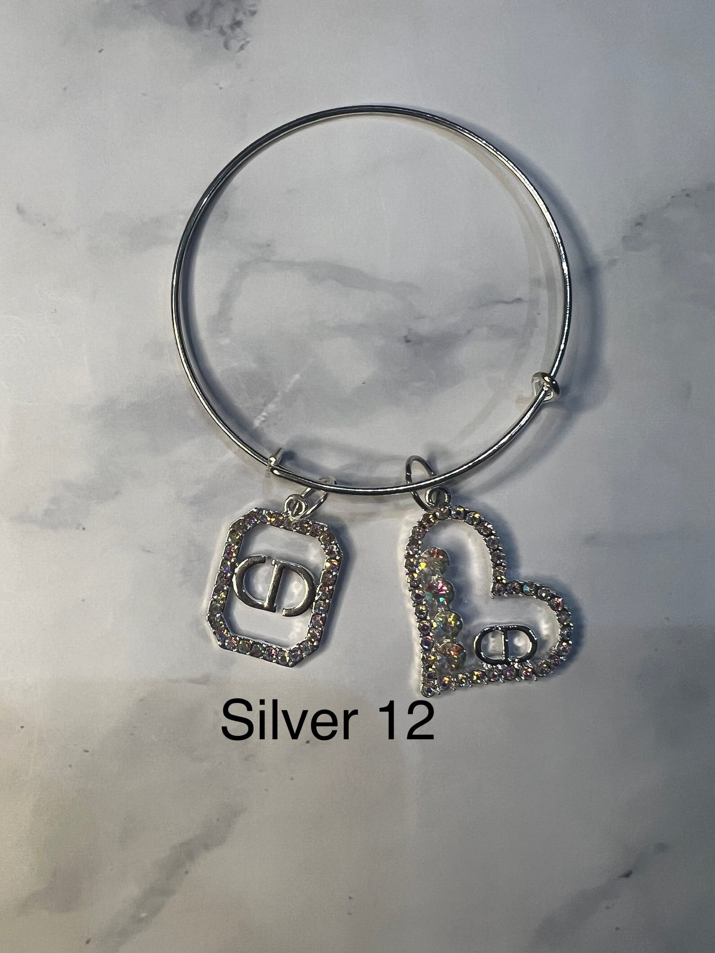 Silver Designer Inspired Bangles -Write selection in the name box please.