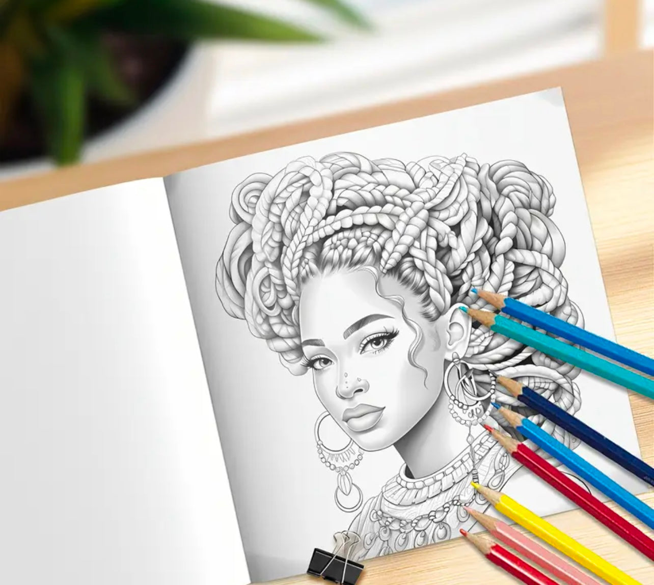 African Girl Coloring Book