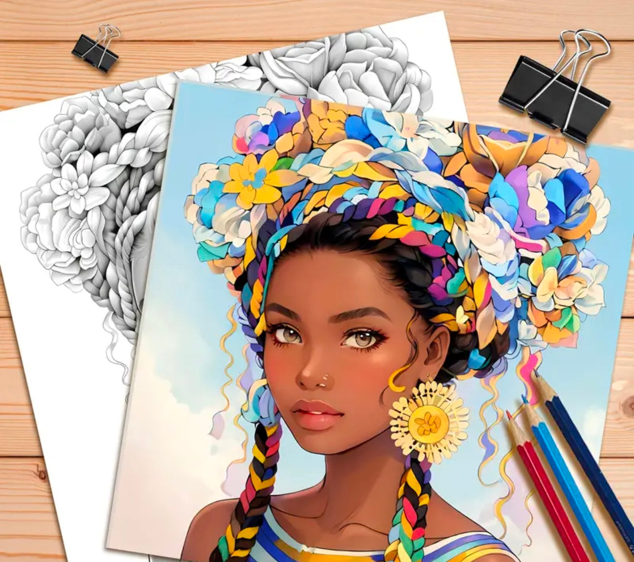 African Girl Coloring Book
