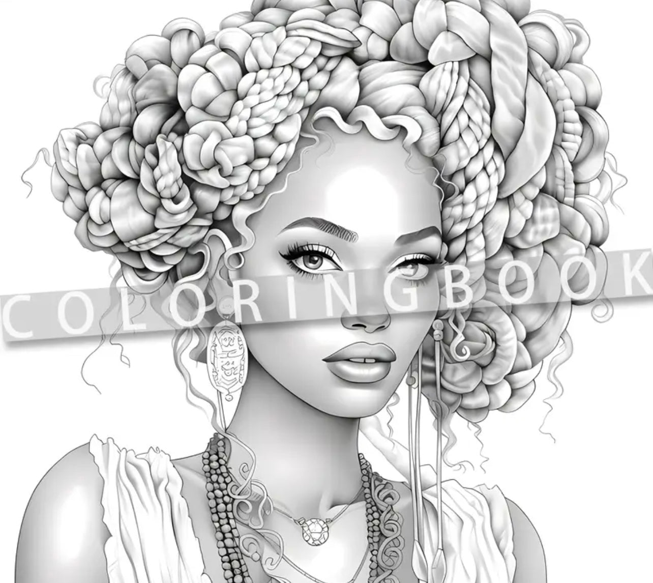 African Girl Coloring Book