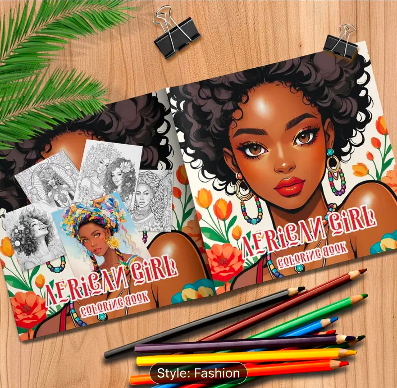African Girl Coloring Book
