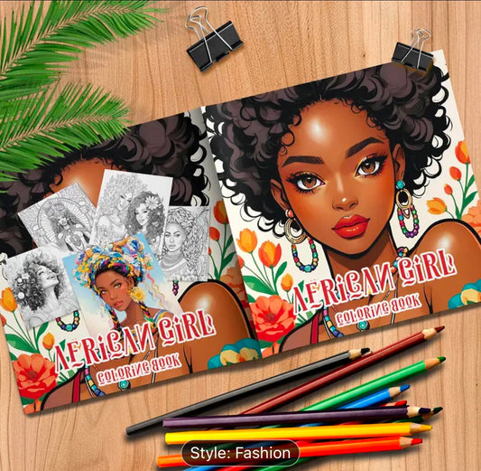 African Girl Coloring Book