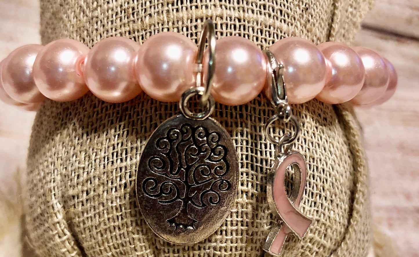 Cancer Awareness Satin Tree of Life Bracelet