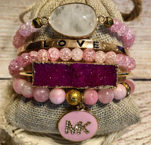 Designer Jewelry Stack Pink Druzy