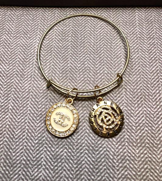 CC White & Gold Charmed Bangle