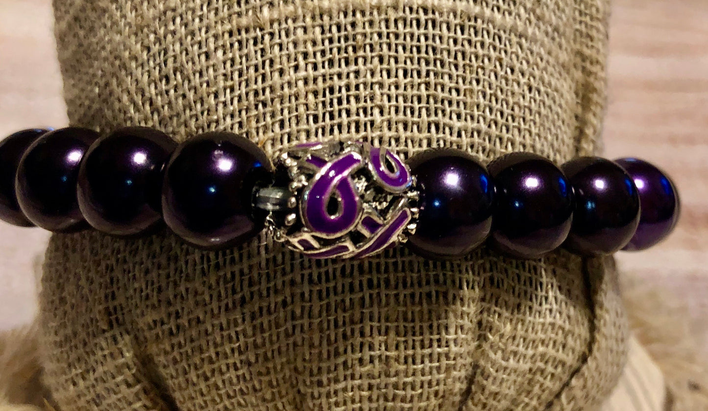 Purple Awareness Dark Amethyst Charm VI