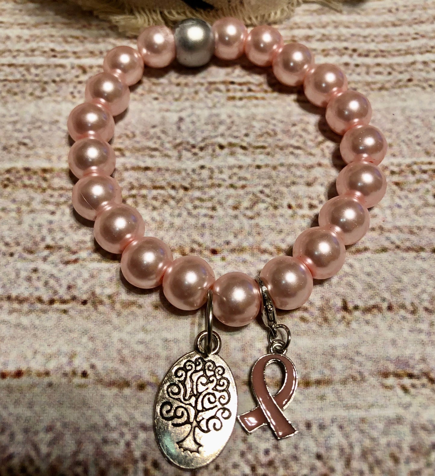 Cancer Awareness Satin Tree of Life Bracelet