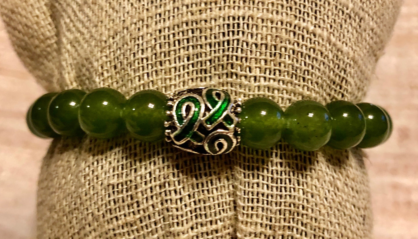 Green Awareness Beaded Bracelet X