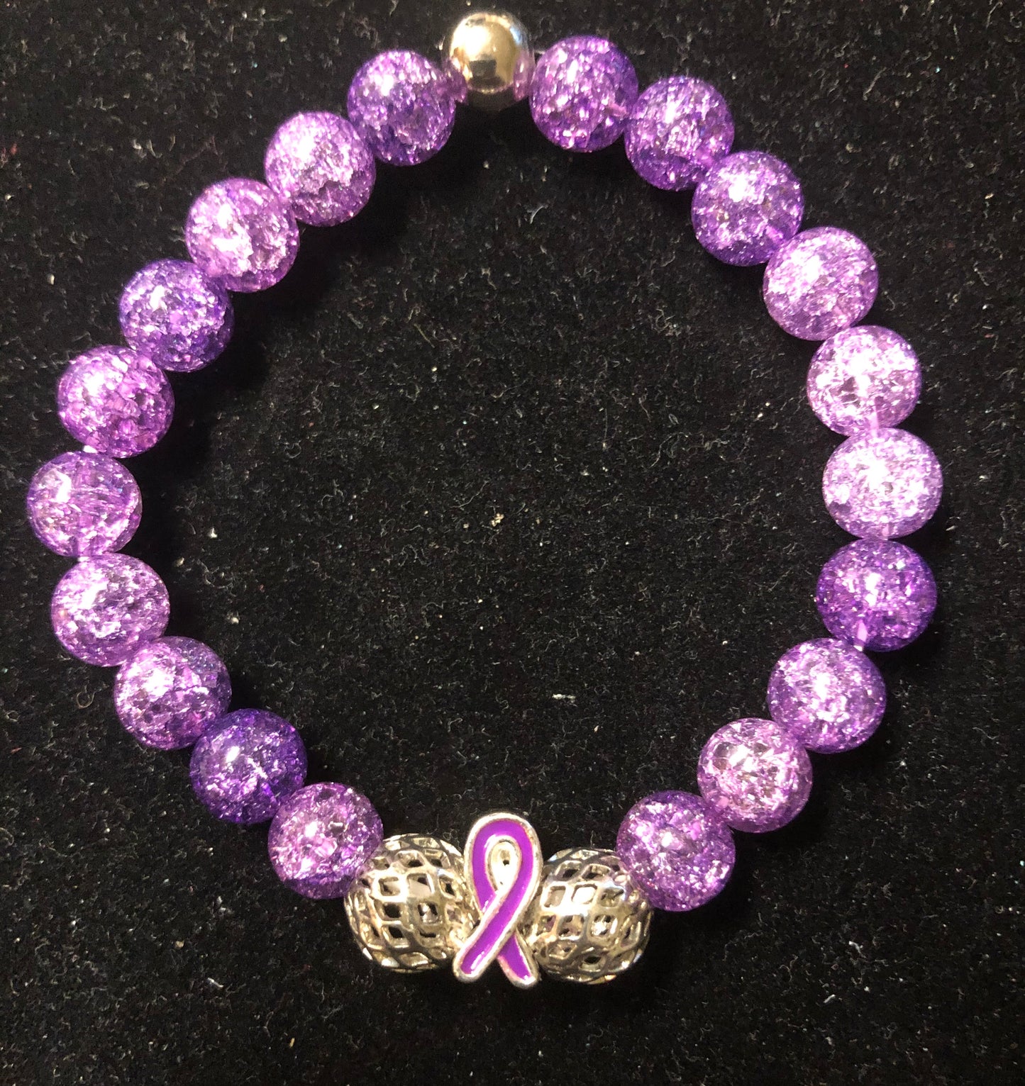 Purple Awareness Beaded Charm single