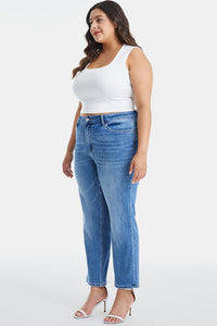 BAYEAS Full Size High Waist Raw Hem Straight Jeans