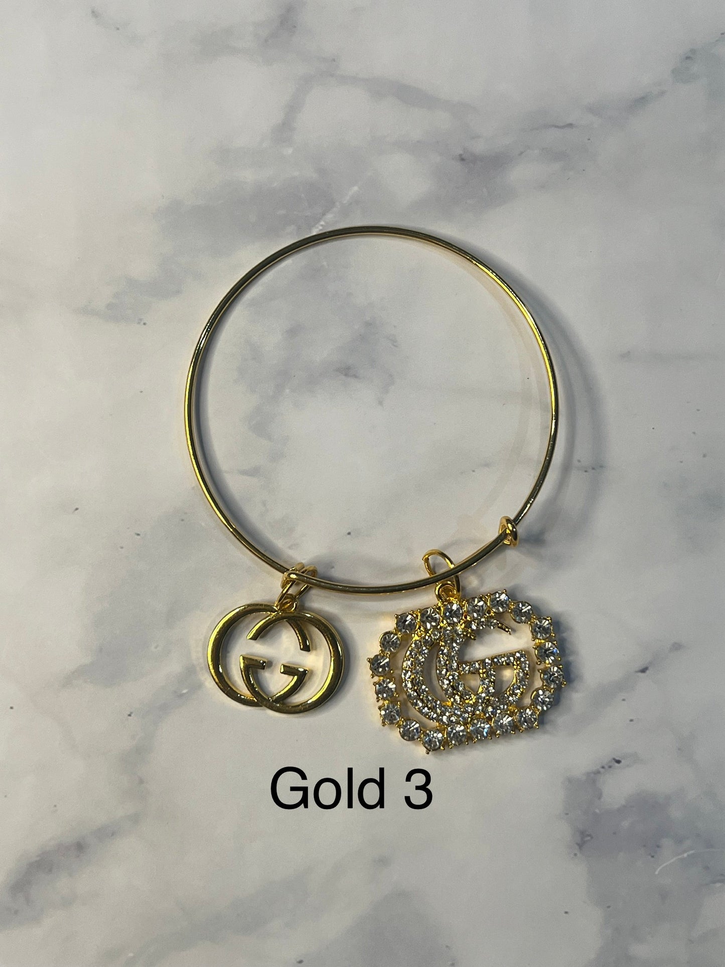 Gold Designer Inspired Bracelet-Write selection in the name box please.