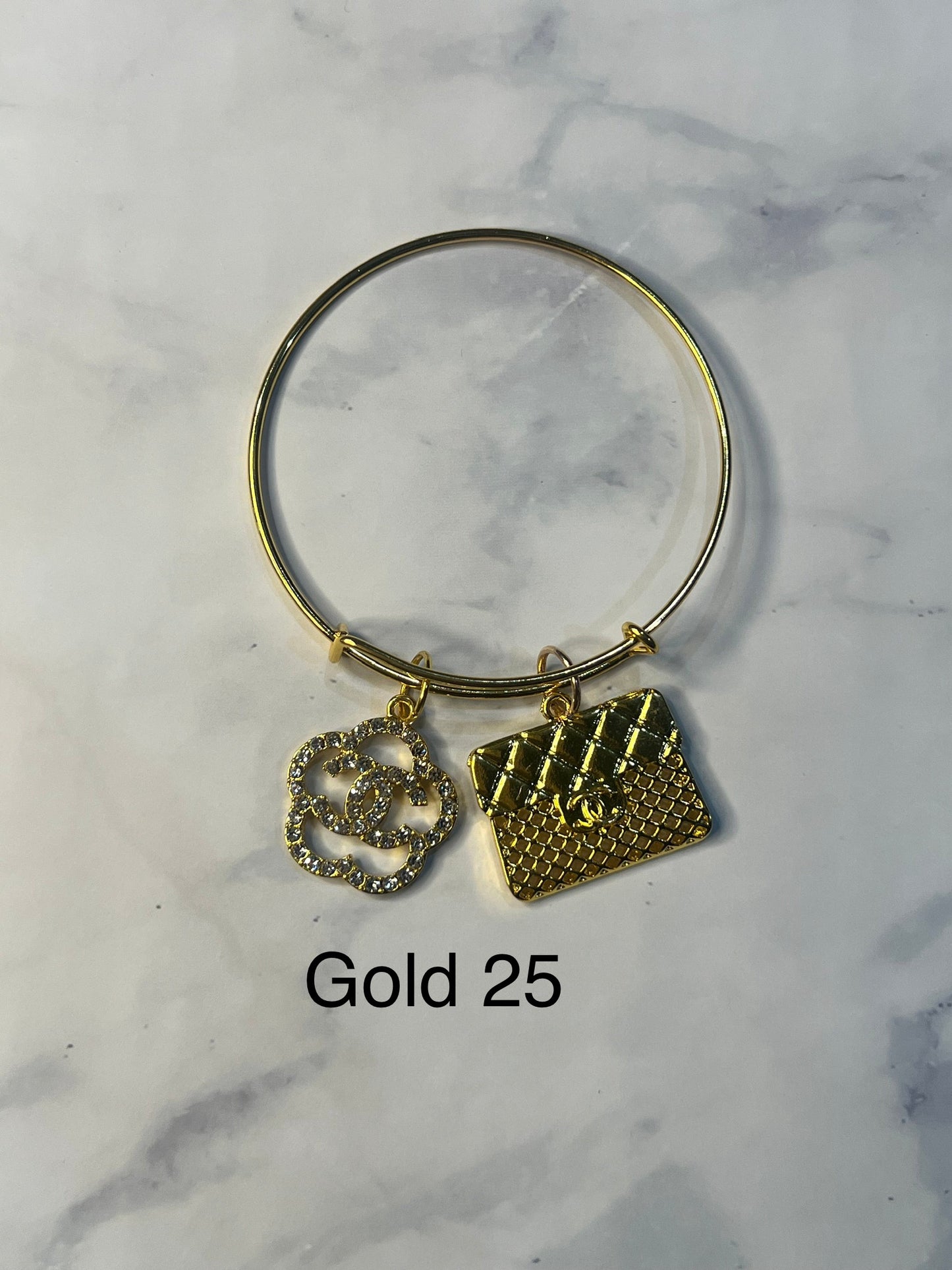 Gold Designer Inspired Bracelet-Write selection in the name box please.