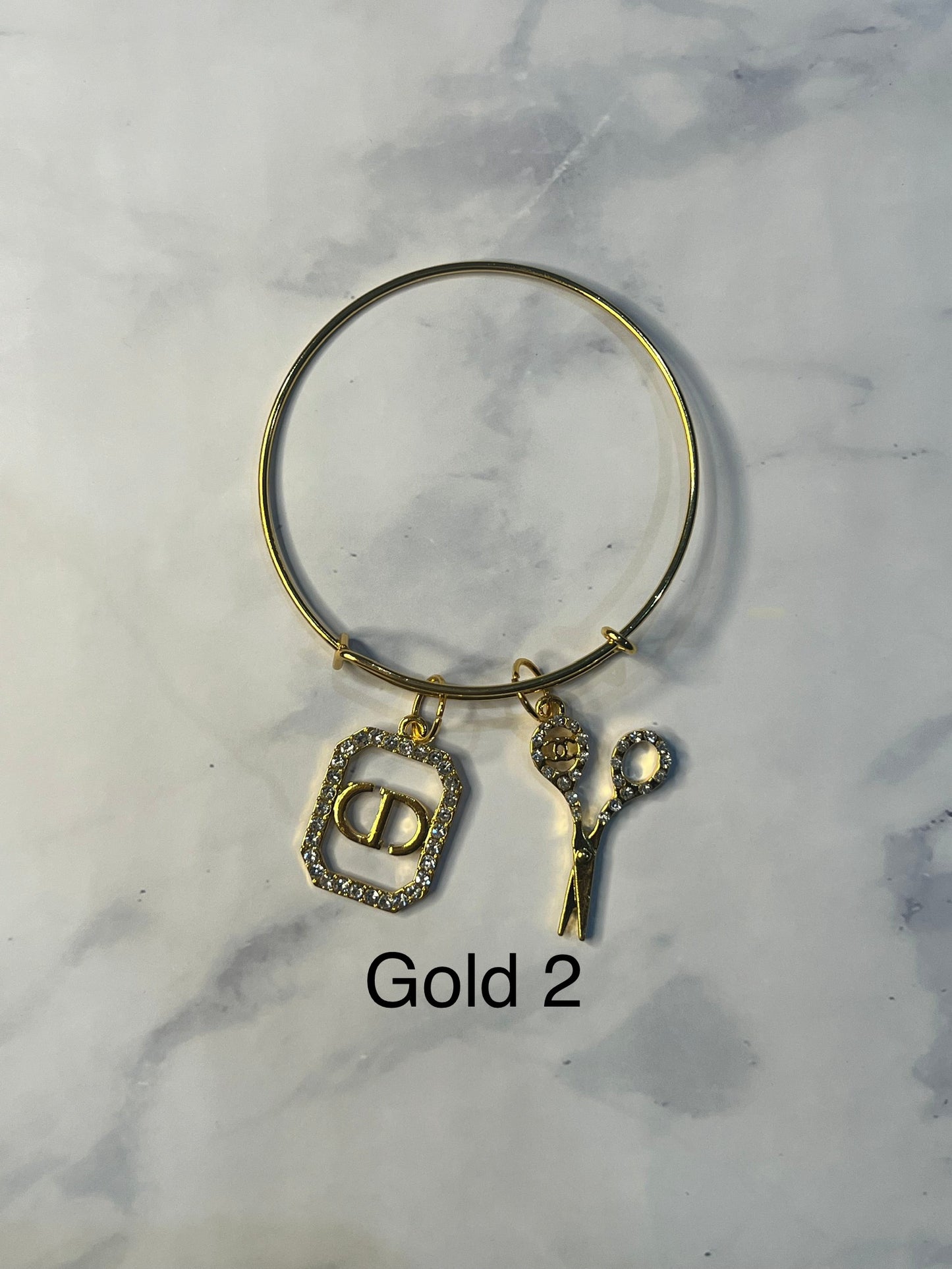 Gold Designer Inspired Bracelet-Write selection in the name box please.
