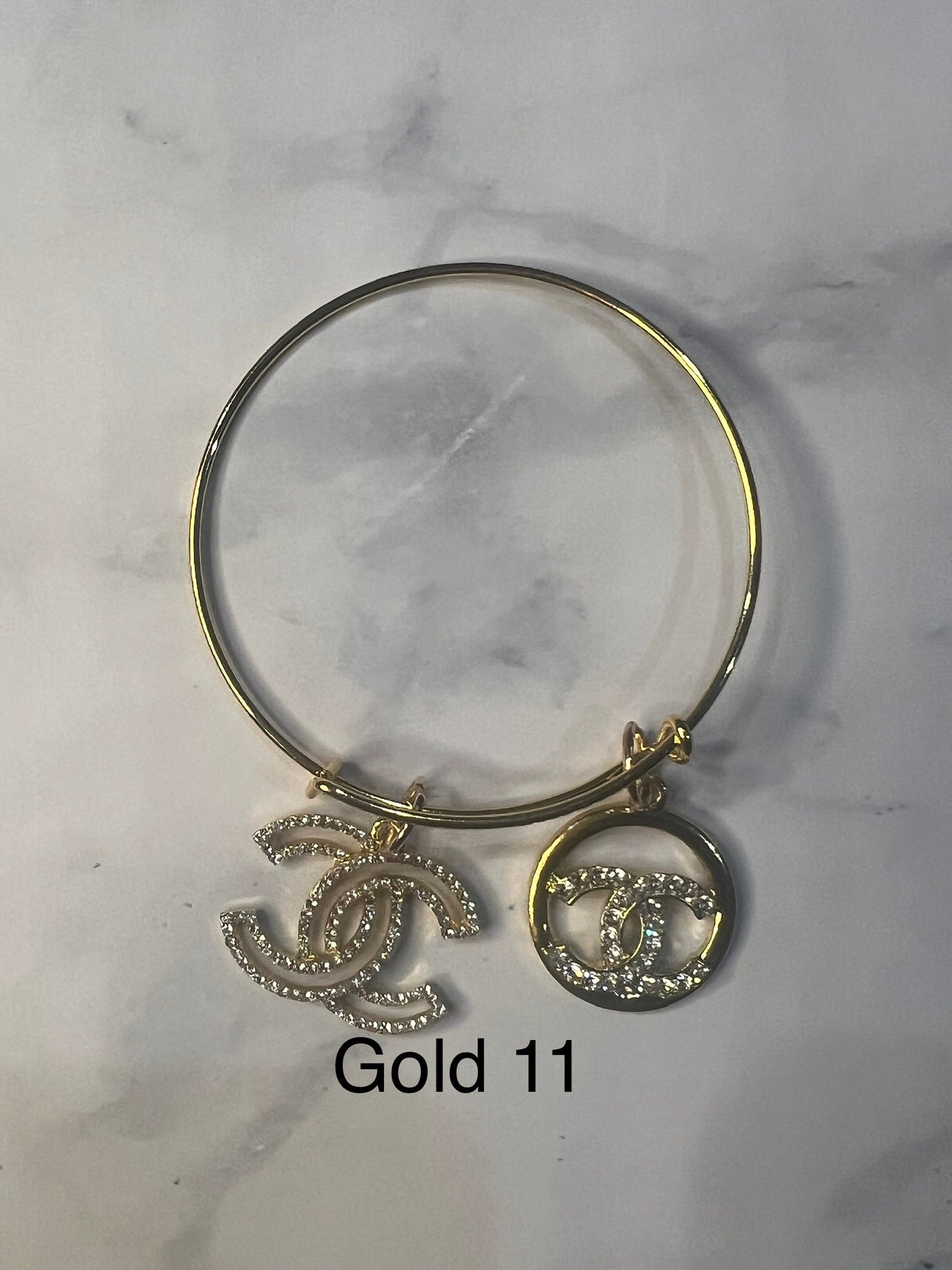 Gold Designer Inspired Bracelet-Write selection in the name box please.