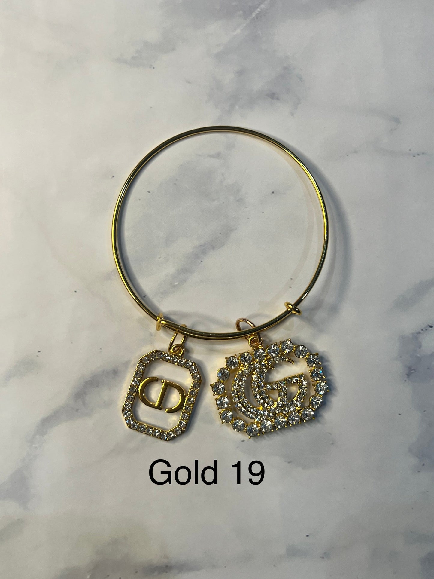 Gold Designer Inspired Bracelet-Write selection in the name box please.