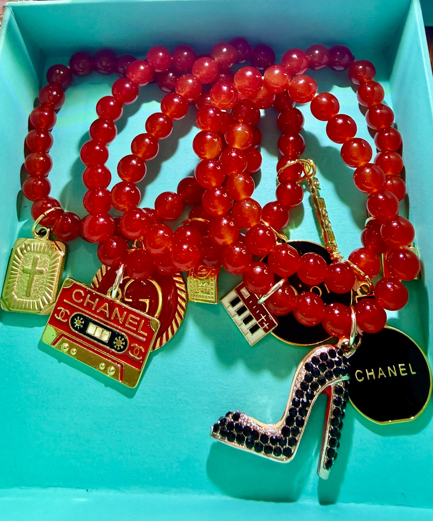 Red Lady Inspirational Charmed Bracelet