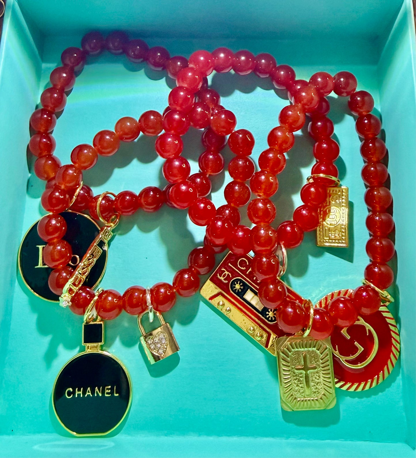 Red Lady Inspirational Charmed Bracelet