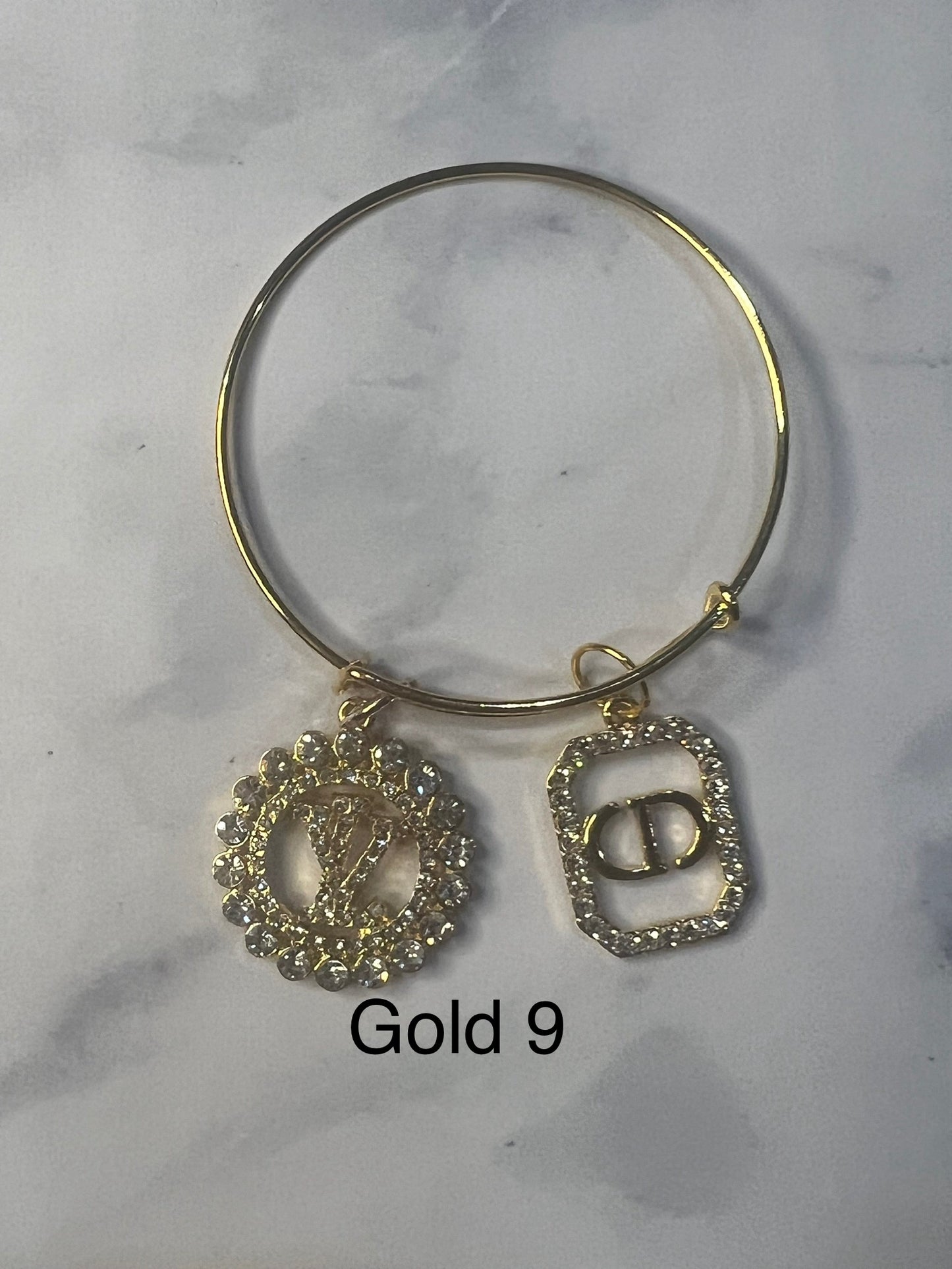 Gold Designer Inspired Bracelet-Write selection in the name box please.