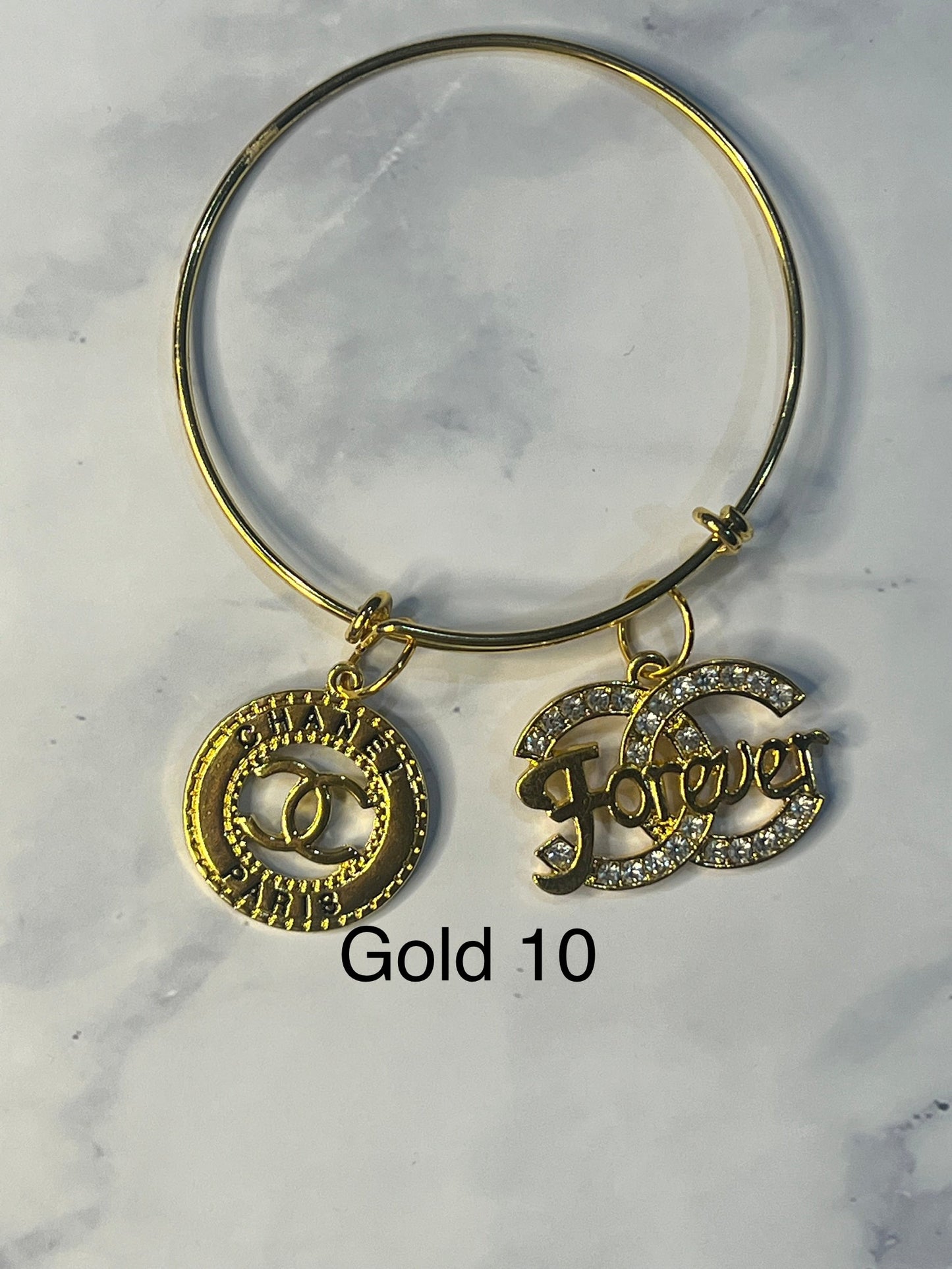 Gold Designer Inspired Bracelet-Write selection in the name box please.
