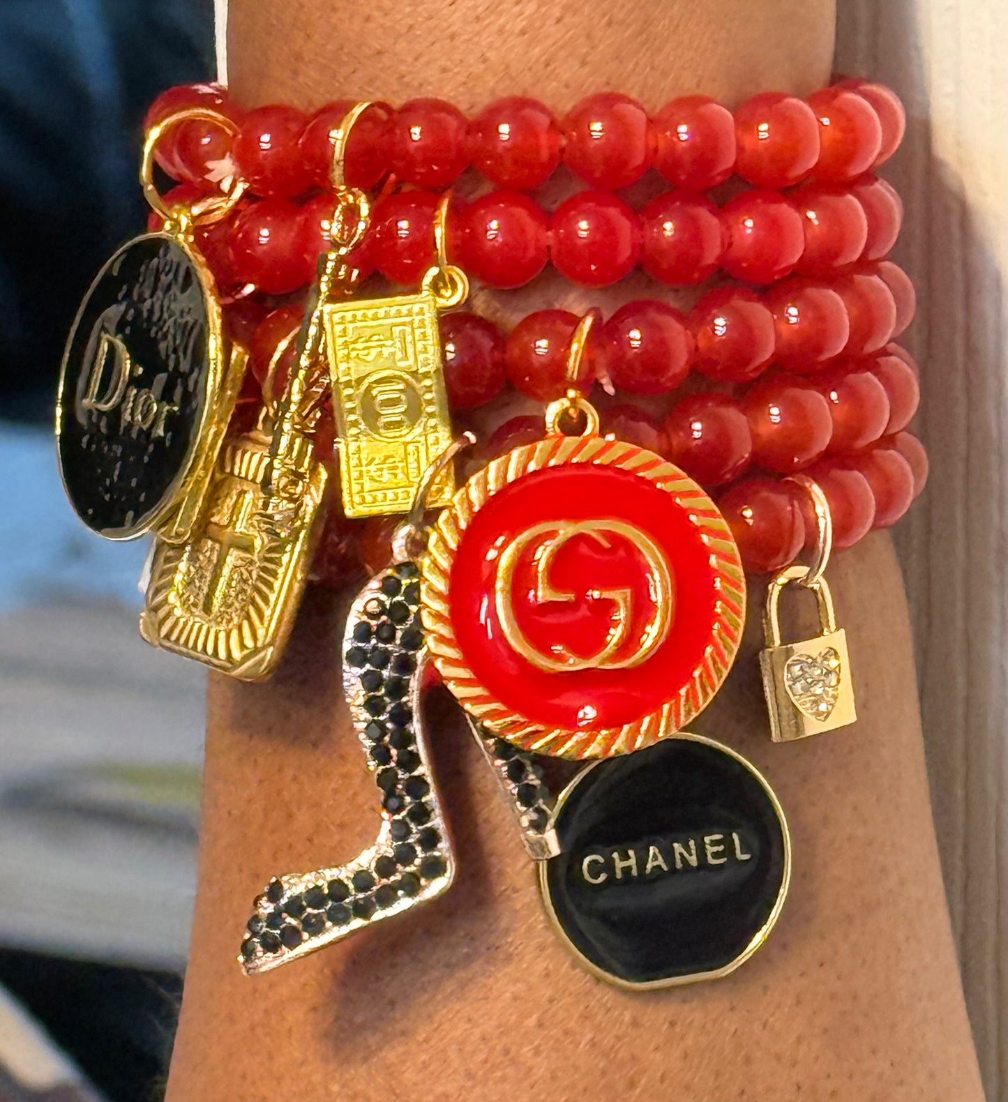 Red Lady Inspirational Charmed Bracelet