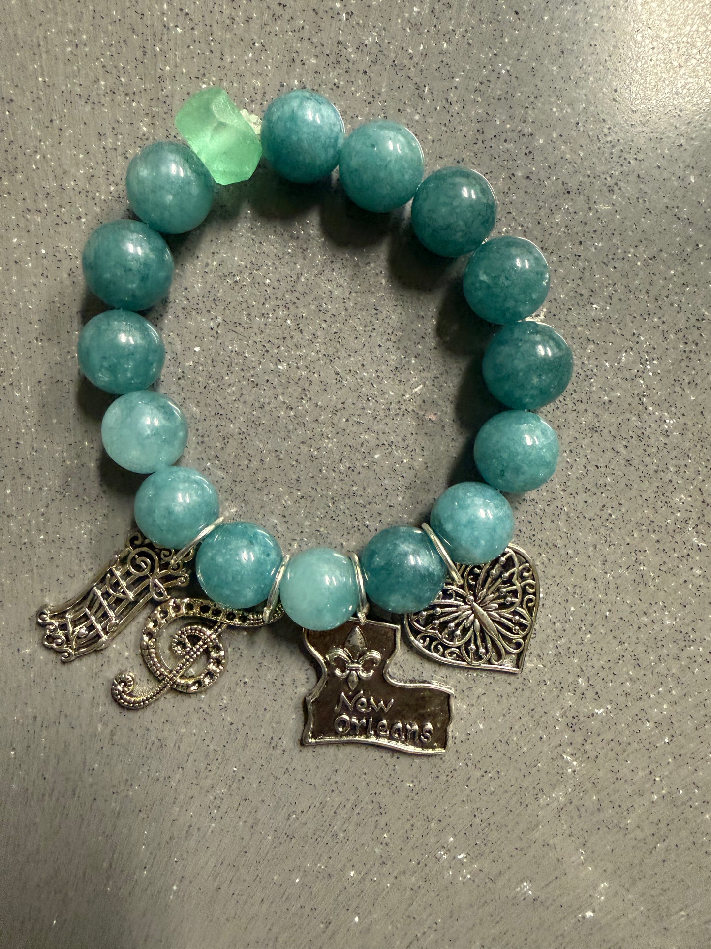 Blue waters Stacked Charm Bracelet