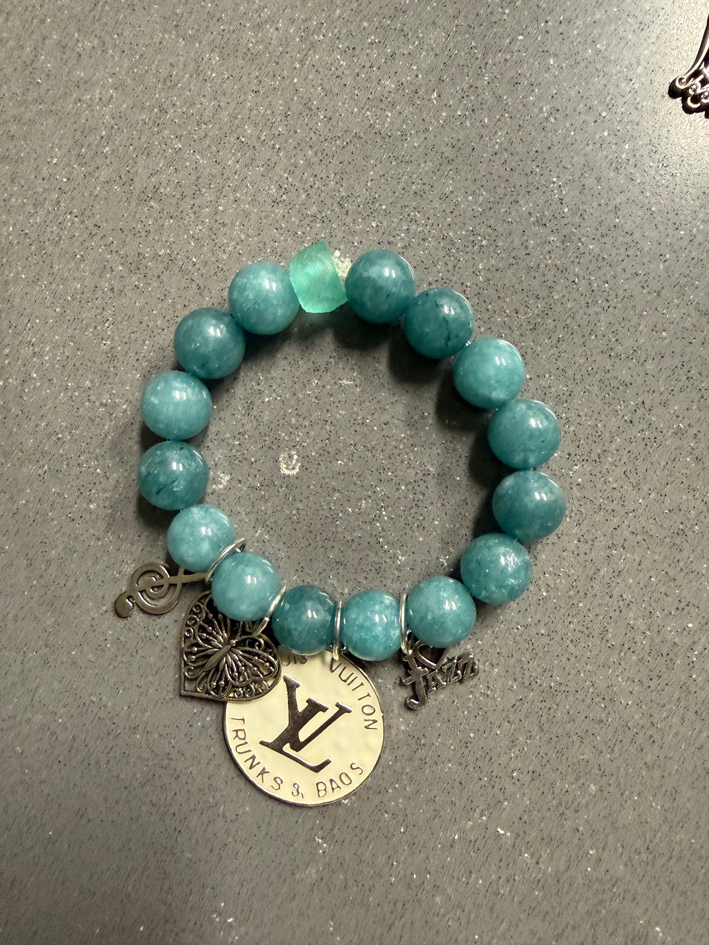Blue waters Stacked Charm Bracelet