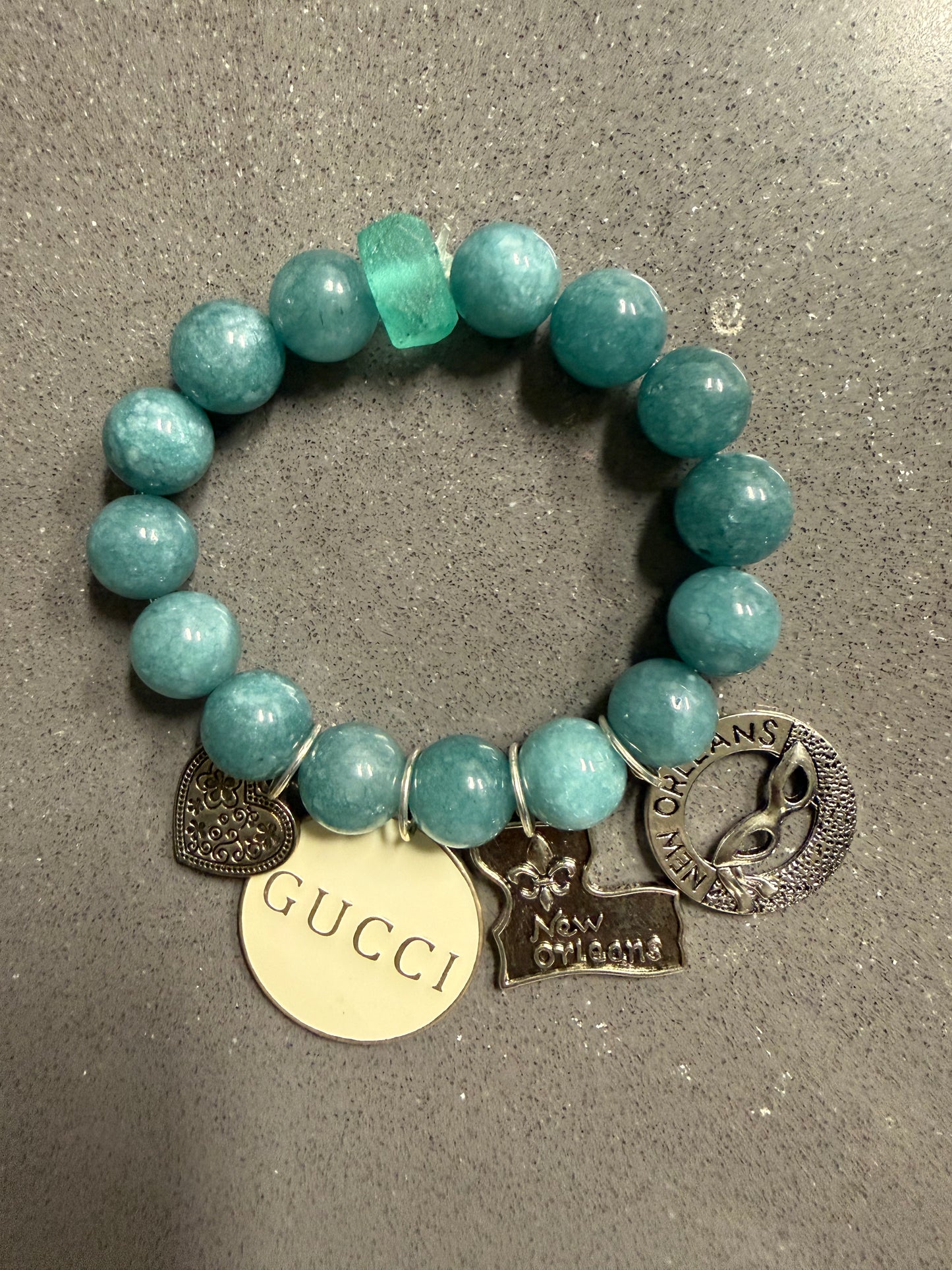 Blue waters Stacked Charm Bracelet