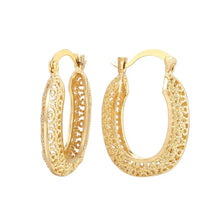 Vintage Blue Gold trendy Oval earrings