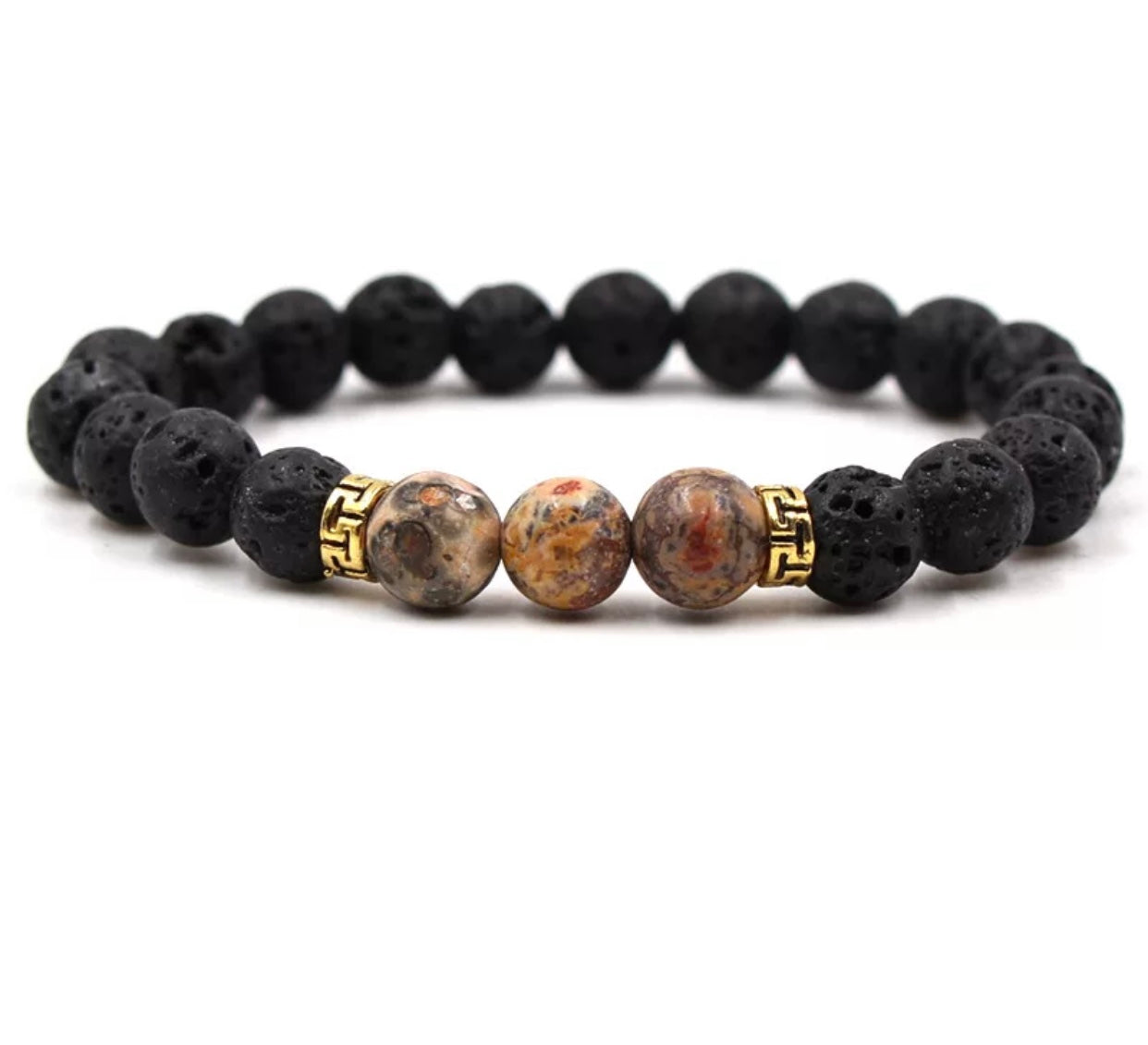 Natural Stone Raw Tiger Eye Cracked Lava Energy aromatherapy Bracelet