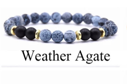 Aromatherapy Essential Oil Diffuser Bracelet Weather Agate Stones