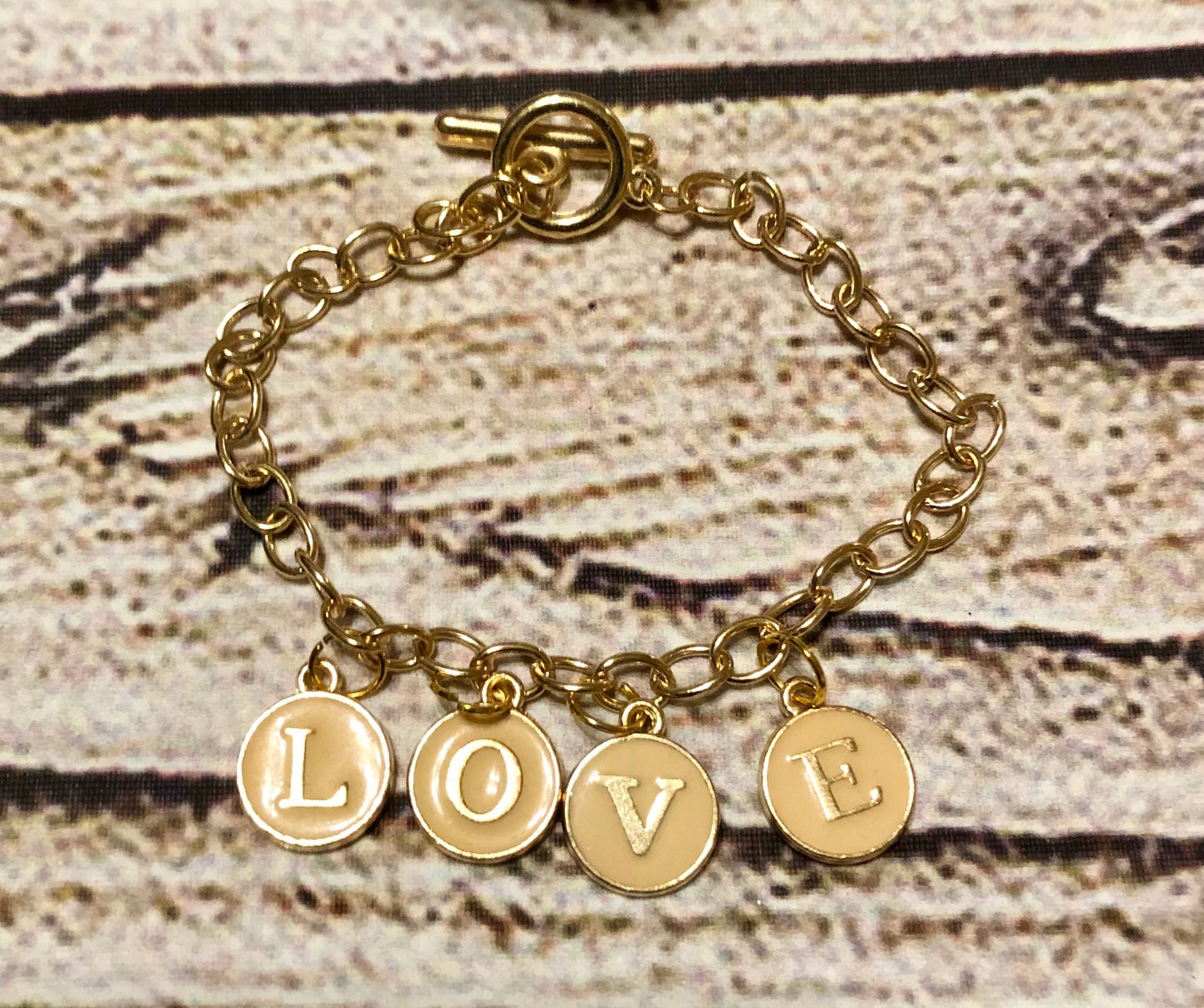 Gold Love Linked Charmed Bracelets