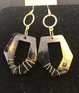 Black & Gold Wired Hoops 2