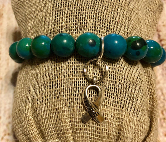 Scleroderma Teal Hope Beaded Bracelet