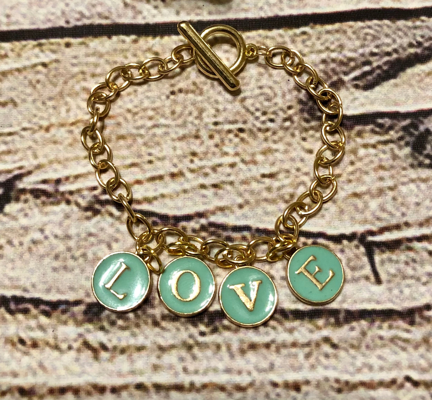 Gold Love Linked Charmed Bracelets