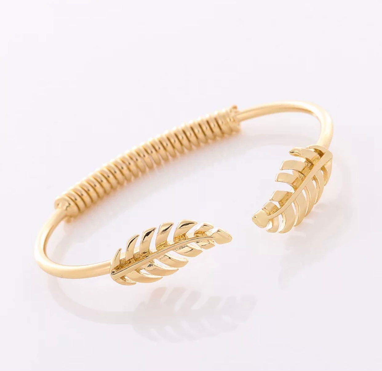 Olive Brass  Leaf Titanium Gold Filled Leaf Bangles