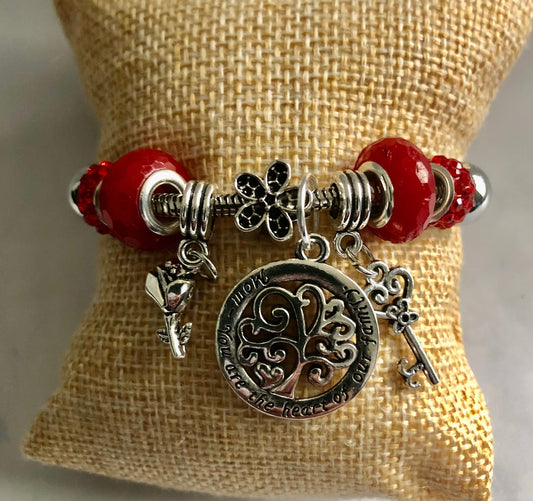 Mother’s Love Charmed Bracelet Red