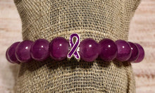 Purple Amethyst Awareness Charm Bracelet IV