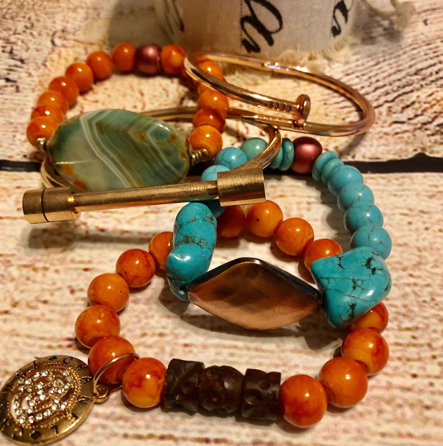 Turquoise Chain & Stone Stack