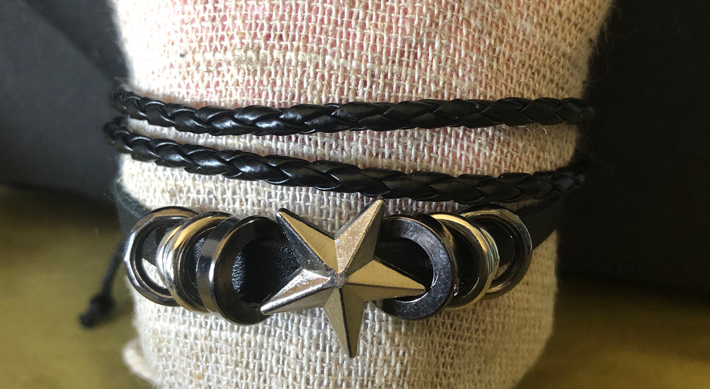 Leather Star  Bracelet